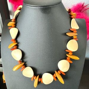 Artisan Wood Abstract Necklace